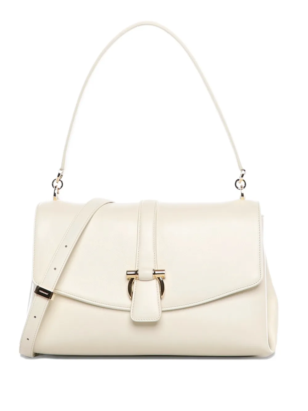 Ferragamo logo-buckle shoulder bag - Bianco