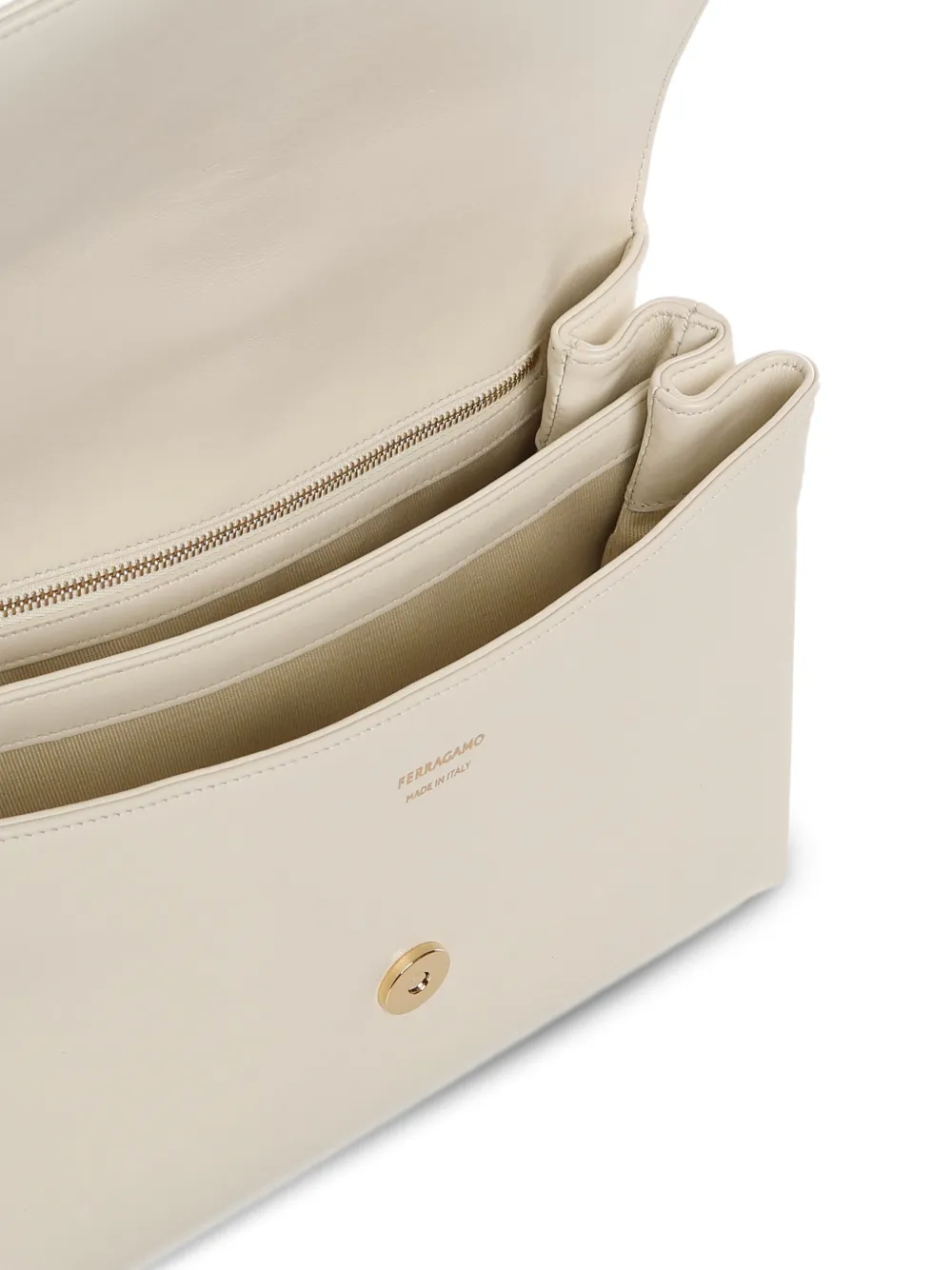 Ferragamo Schoudertas met logogesp Wit
