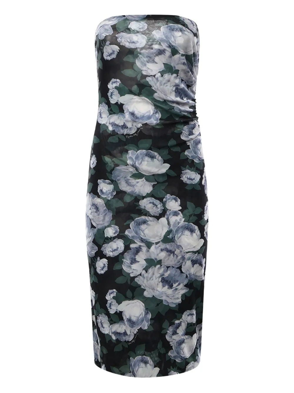 Stella McCartney floral strapless midi dress - Nero