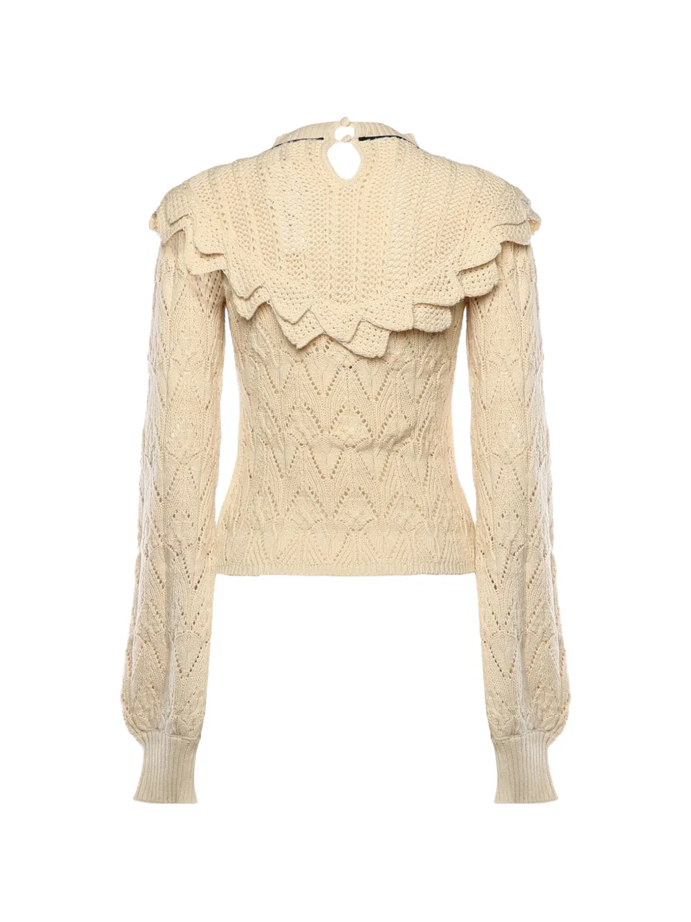 For Love And Lemons Lelia Ruffled Tie Sweater - Neutrals 