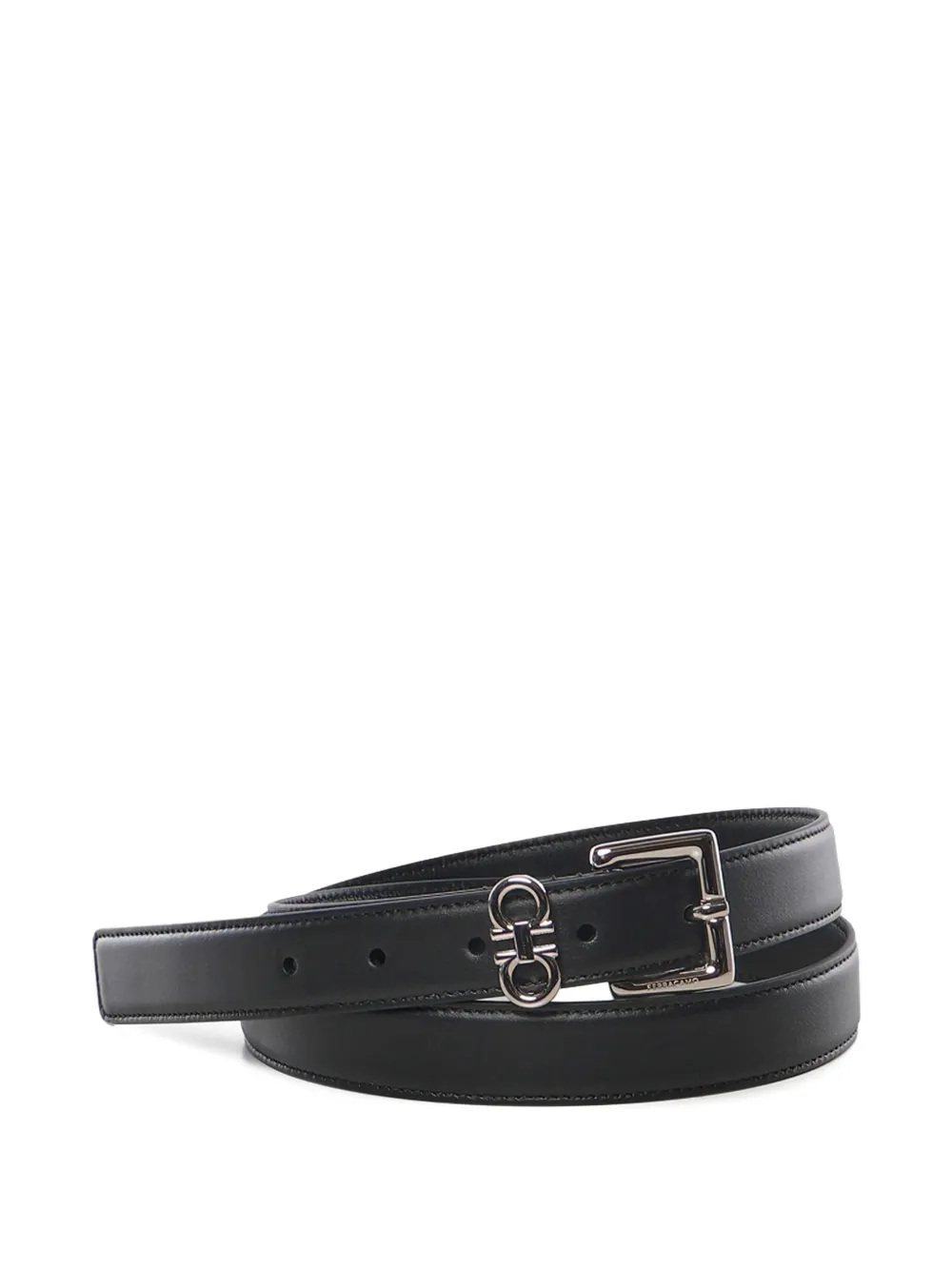 Ferragamo logo buckle leather belt - Nero