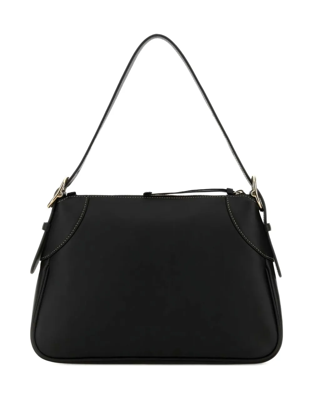 Gucci Black Leather Medium Gg Emblem Shoulder Bag In Black