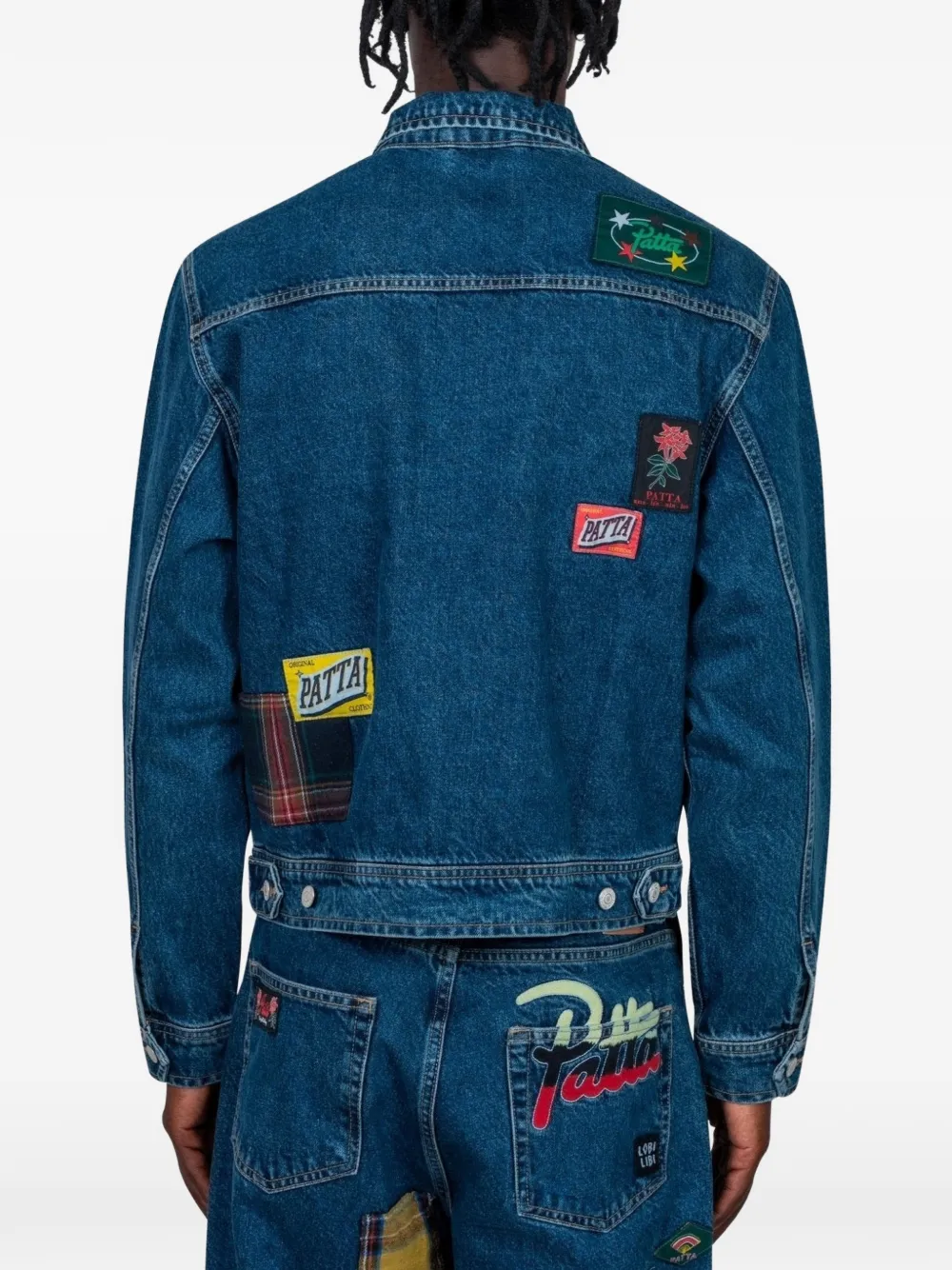  Patta Patchwork Pocket Denim Jacket - Blue 