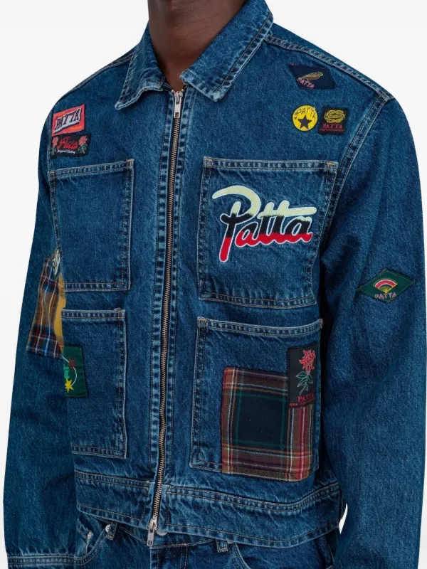 PATTA Patchwork Pocket Denim Jacket | Blue | FARFETCH