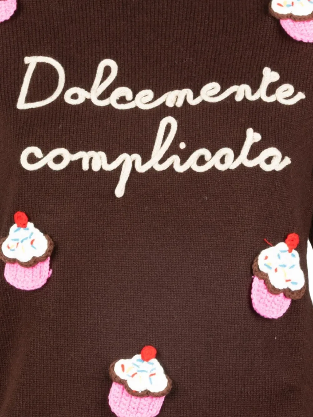 Mc2 Saint Barth Cupcake Crew Neck Sweater In Brown