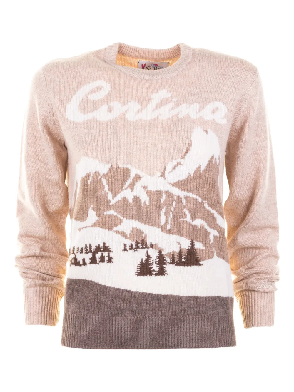 MC2 Saint Barth mountain intarsia crew neck sweater - Toni neutri