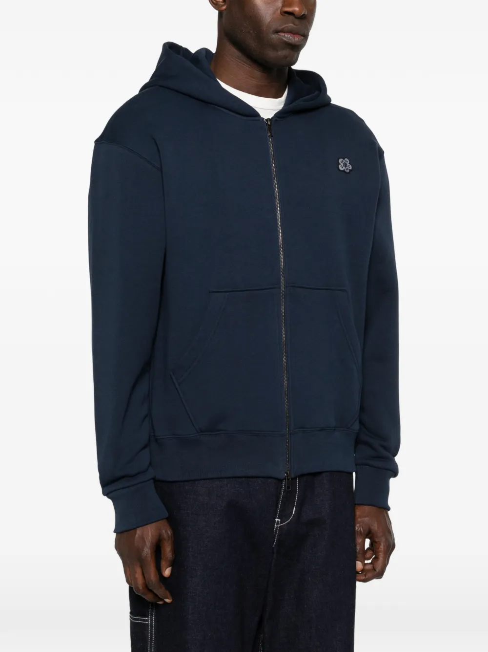  Kenzo Logo-patch Hoodie - Blue 