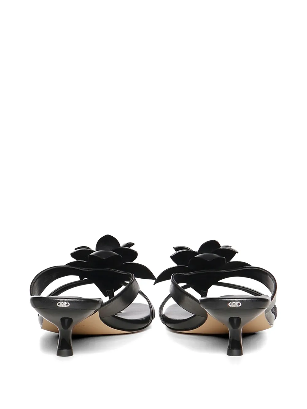 Michael Kors Jacie floral-applique kitten-heel sandals Zwart