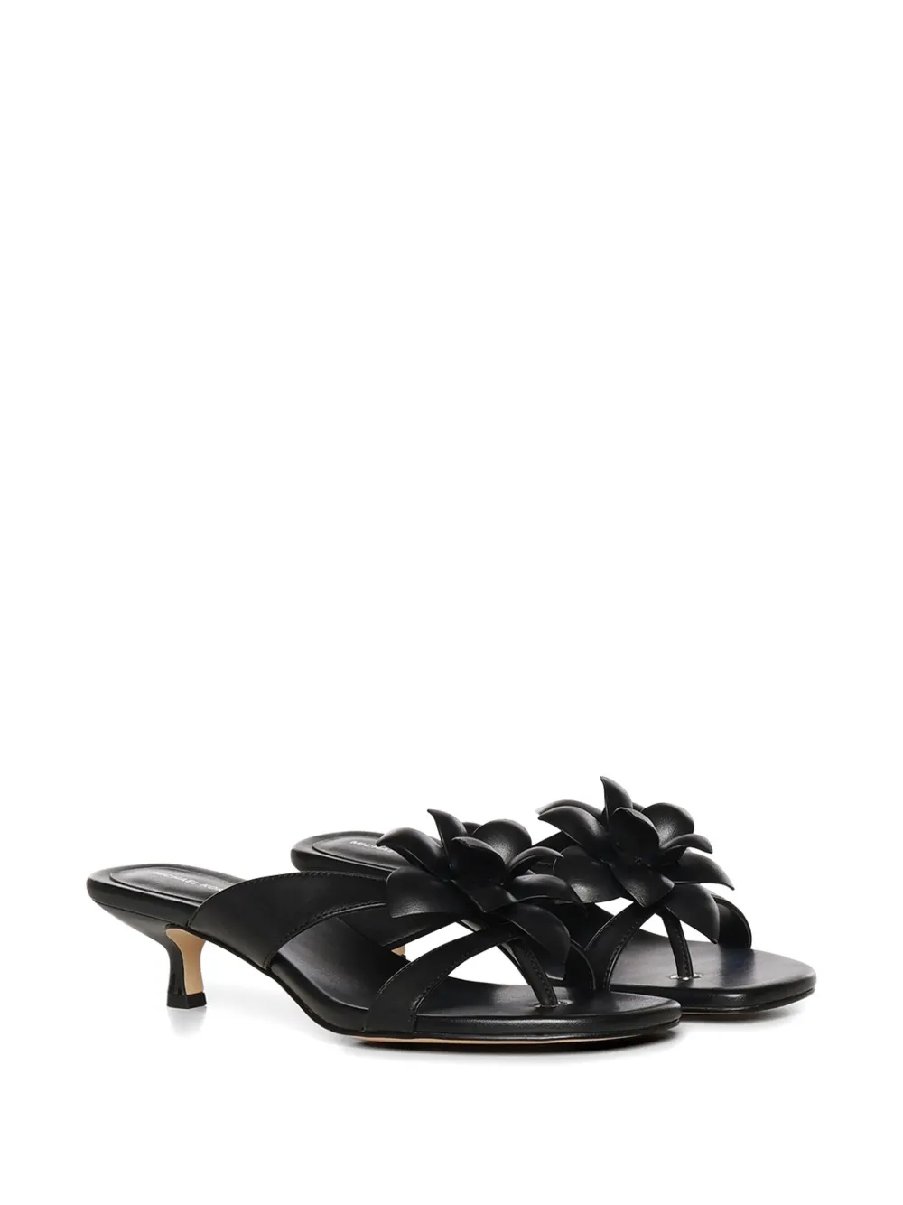 Michael Kors Jacie floral-applique kitten-heel sandals Zwart