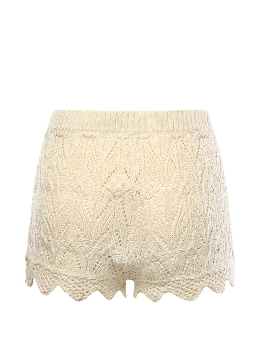  For Love And Lemons Lelia Beige Crocheted Shorts - Neutrals 