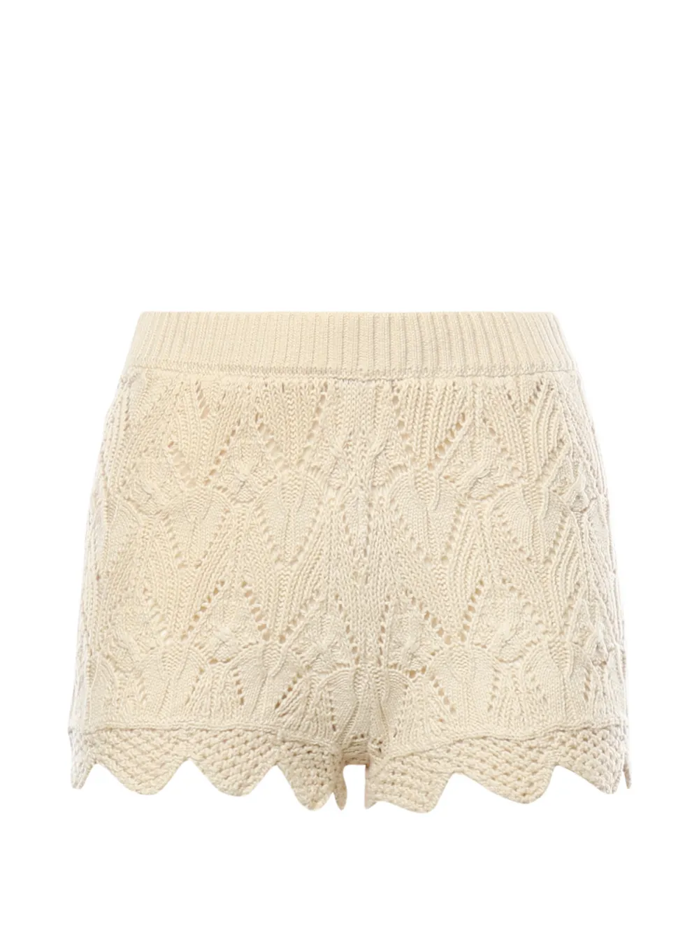 For Love And Lemons Lelia beige crocheted shorts - Toni neutri