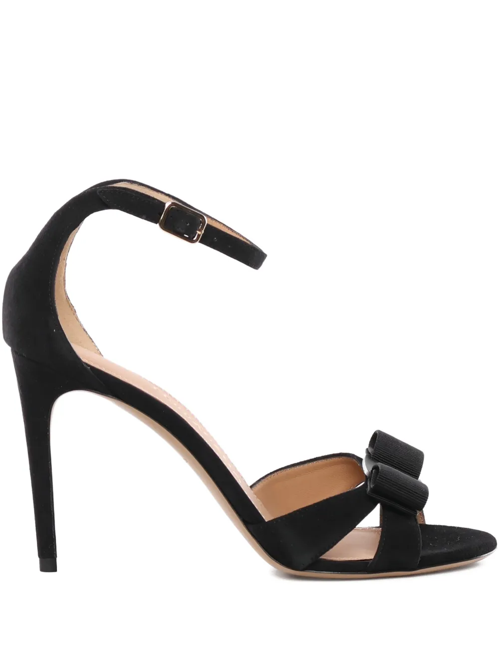 Ferragamo bow stiletto sandals - Nero