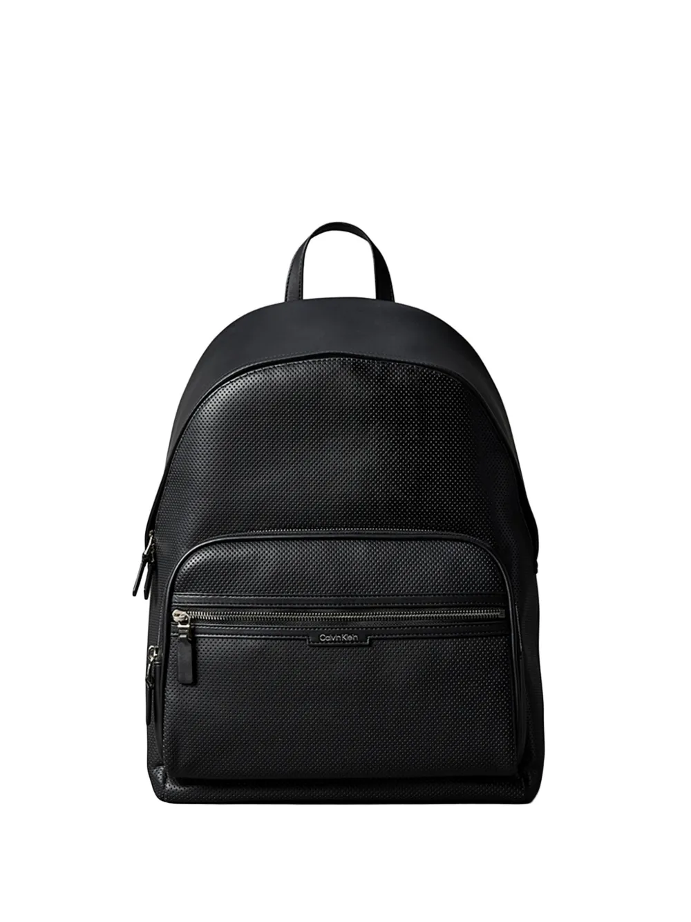 Calvin Klein perforated-detail logo-plaque backpack - Schwarz