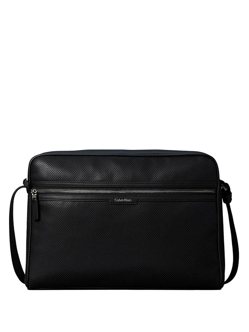 Calvin Klein perforated logo-plaque messenger bag - Nero