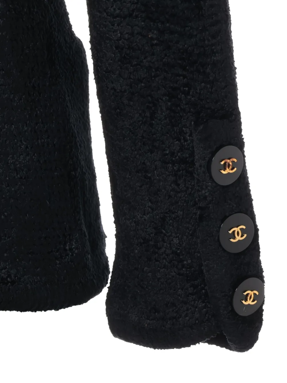 Pre-owned Chanel 1995 Cc Mark-button Cardigan In Black