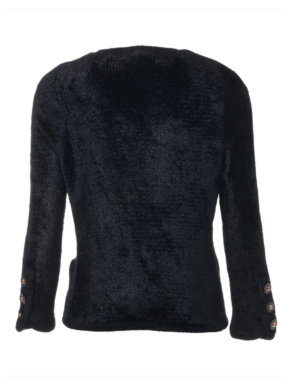 Pre-owned Chanel 1995 Cc Mark-button Cardigan In Black