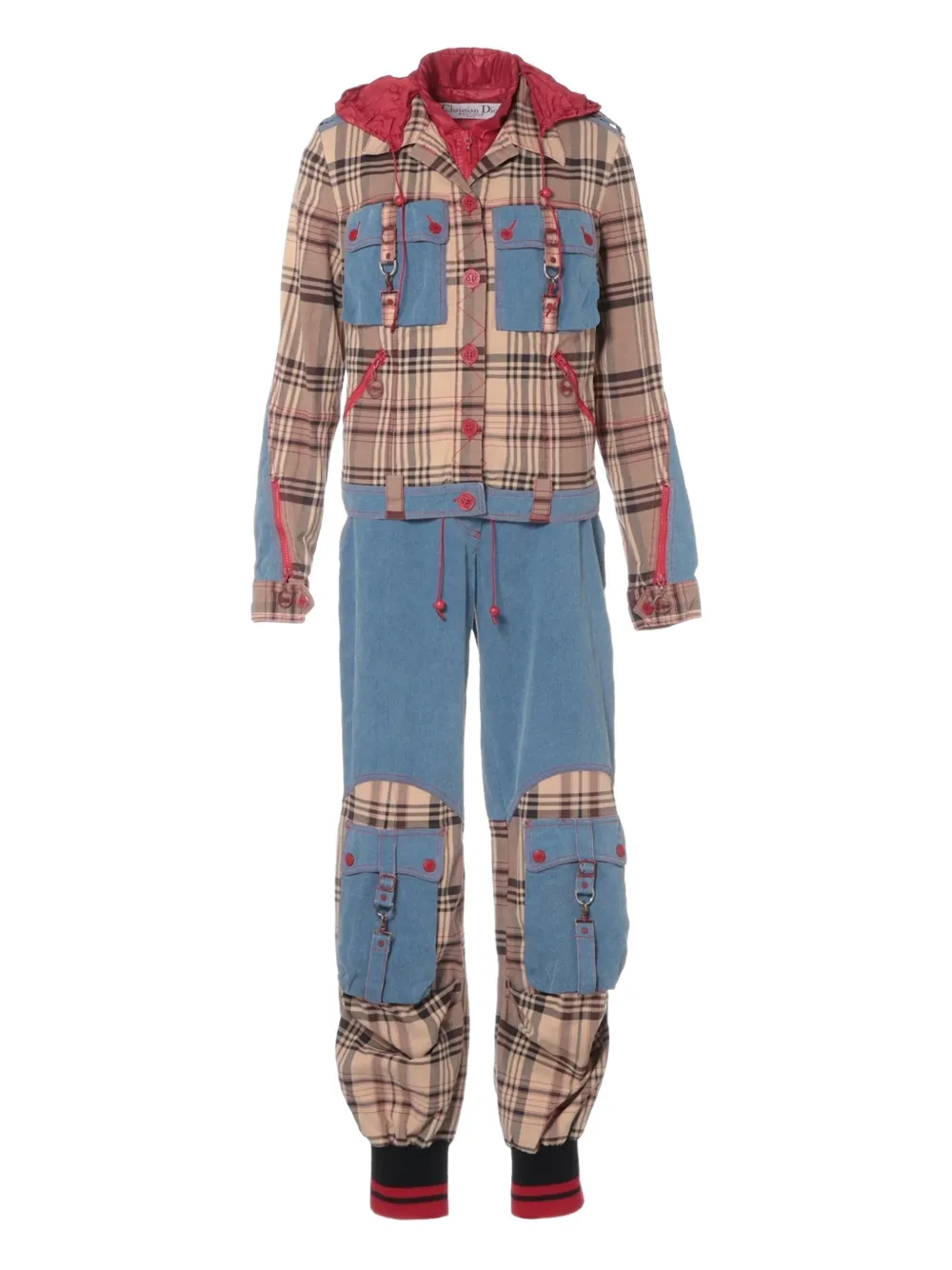 Christian Dior Pre-Owned 2004 check-pattern trousers and jacket set - Toni neutri