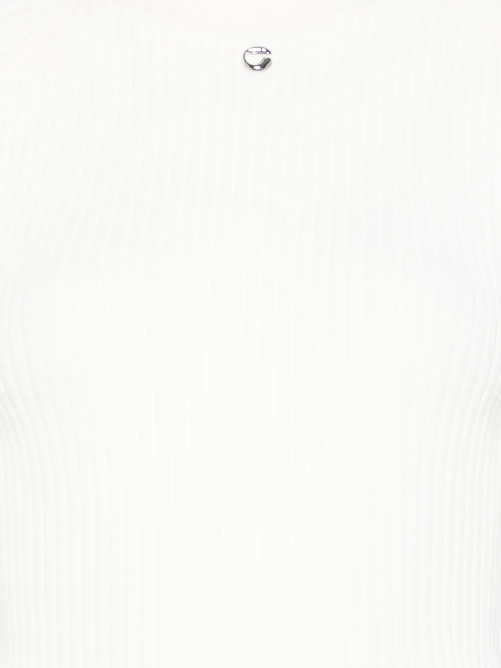  Coperni Cut-out Detail Ribbed Top - White 