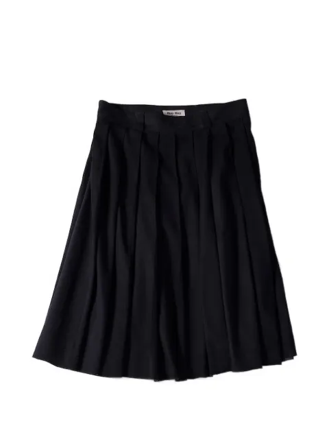Miu Miu — pleated waxed suede skirt