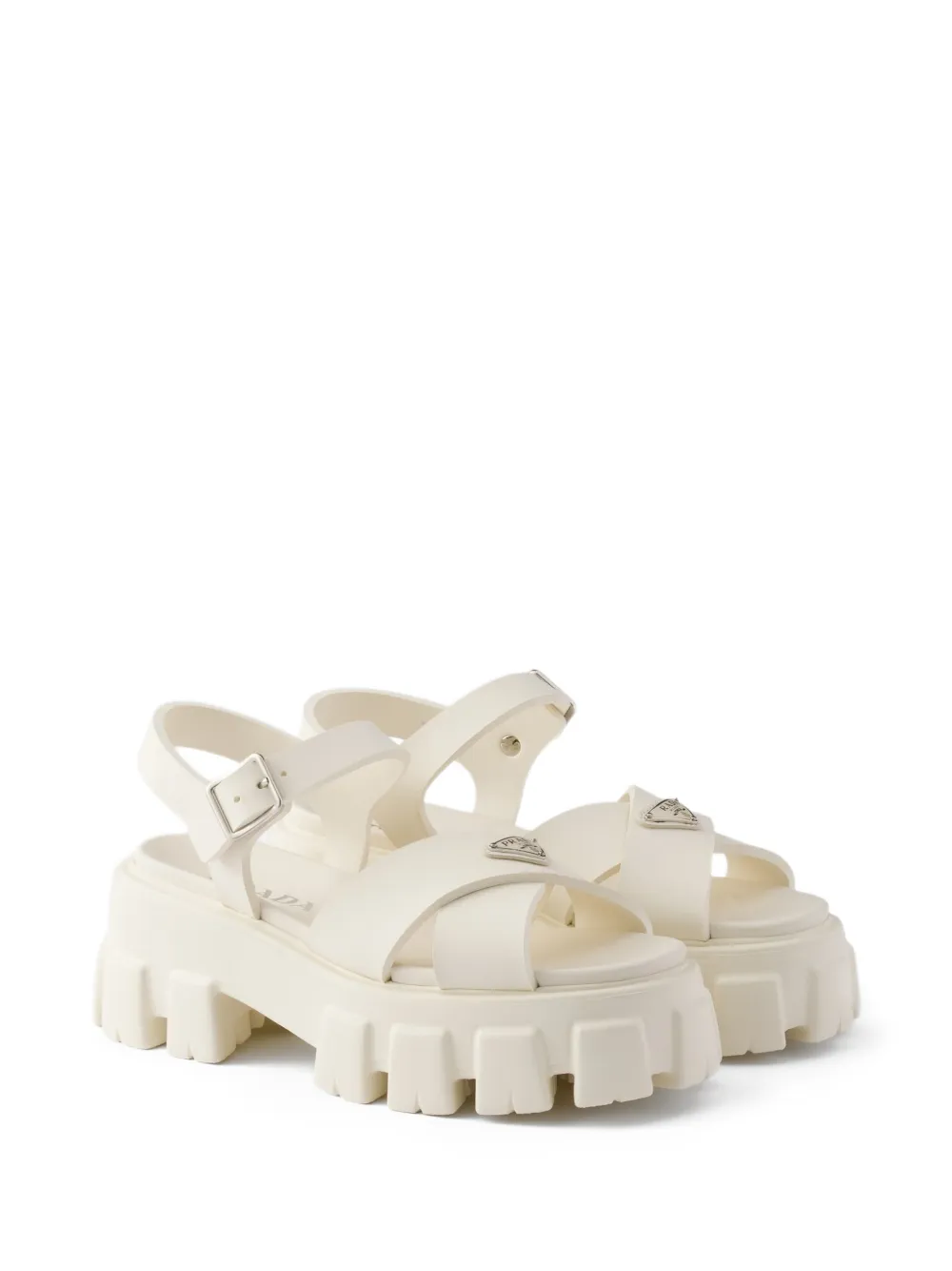 Prada Monolith sandalen met gesp Wit