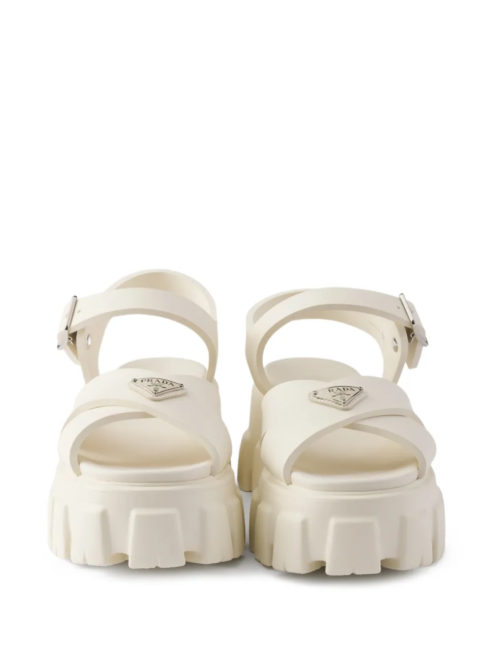 Prada Monolith sandalen met gesp Wit