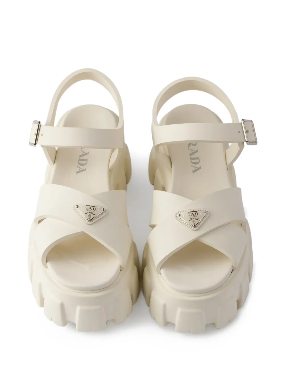 Prada Monolith sandalen met gesp Wit