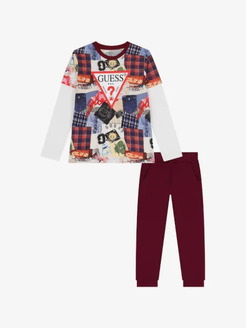 guess kids logo print tracksuit