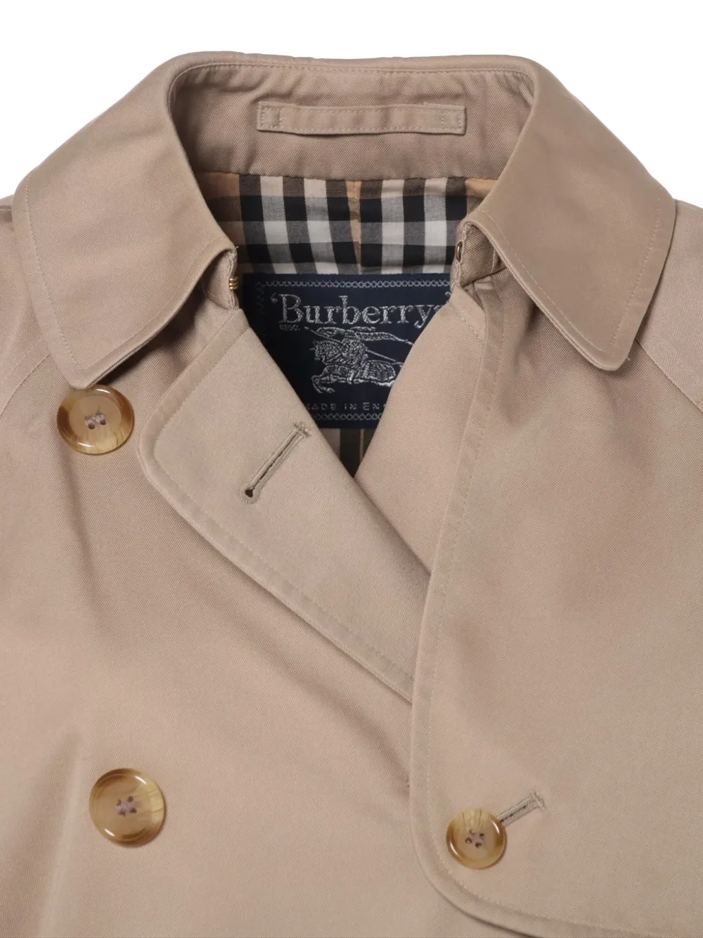 Pre-owned Burberry 1990-2000s Single-breasted Belted Trench Coat In Neutral