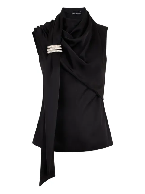 David Koma brooch drape top