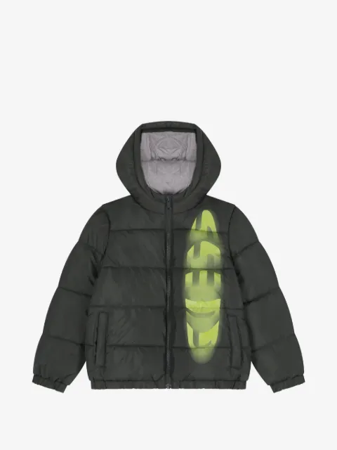 guess kids logo padded puffer jacket