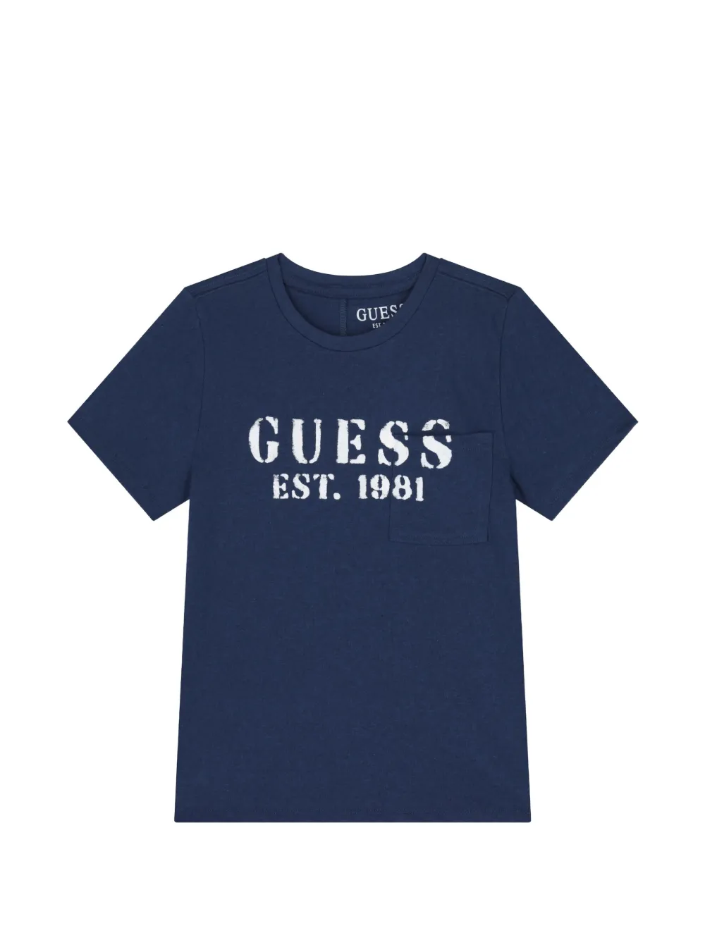 guess kids T-shirt con taschino e logo - Blu