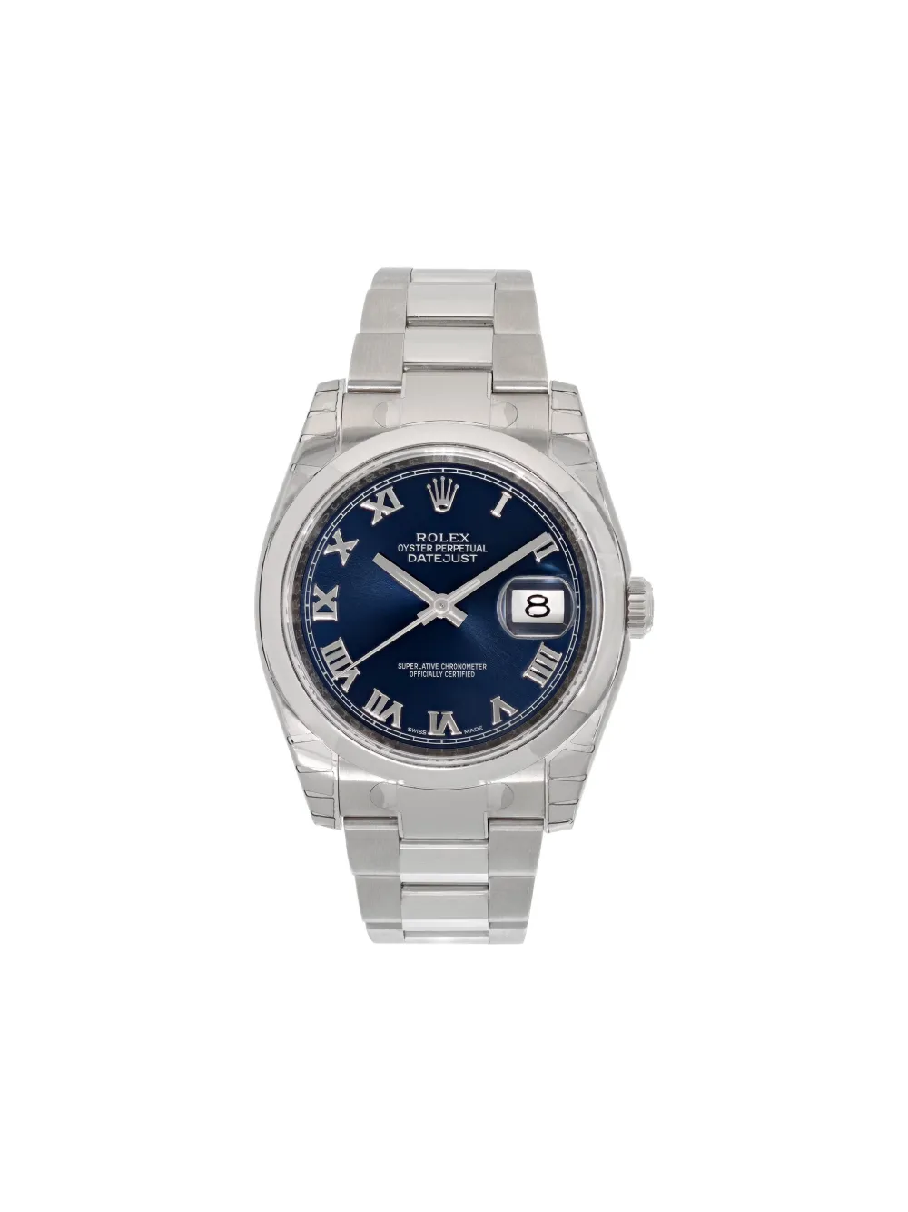 Pre-owned Rolex Datejust 36mm Watch In Blue