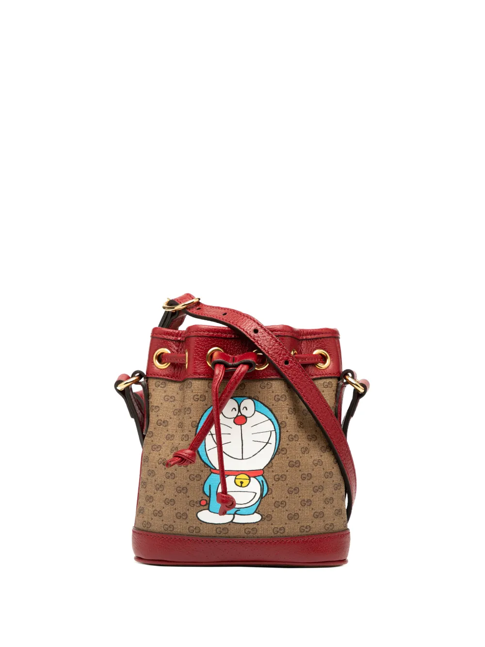 Gucci Pre-Owned Borsa a secchiello Doraemon micro in tela GG Supreme 2016-2025 - Marrone