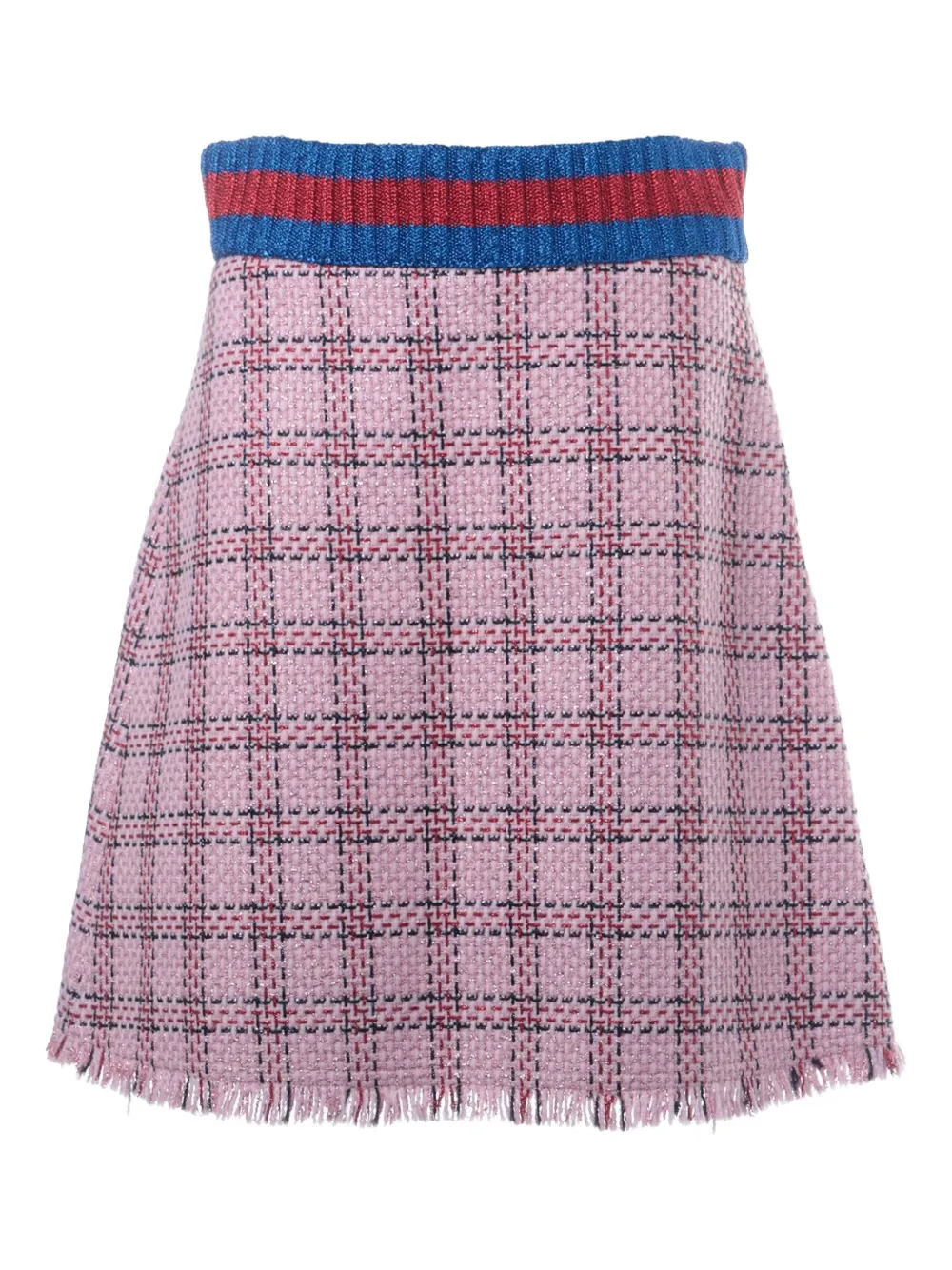 Pre-owned Gucci 2010-2016s Tweed Fringed Mini Skirt In Pink