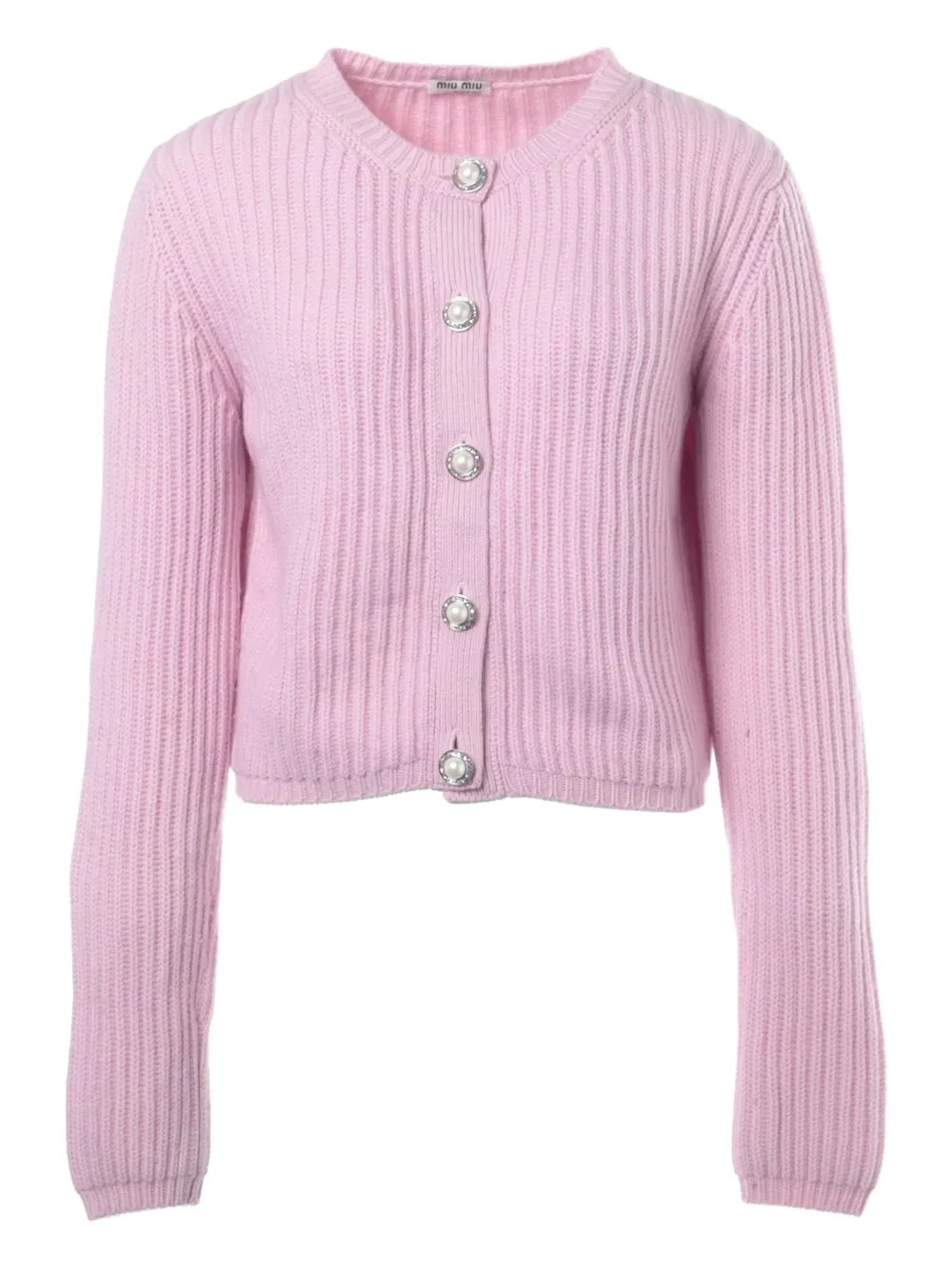 Miu Miu Pre-Owned 2018 ribbed cardigan | Pink | Image 1