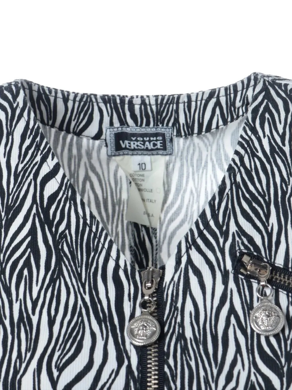 VERSACE Pre-owned 1980-1990s Zebra Zip Vest In White