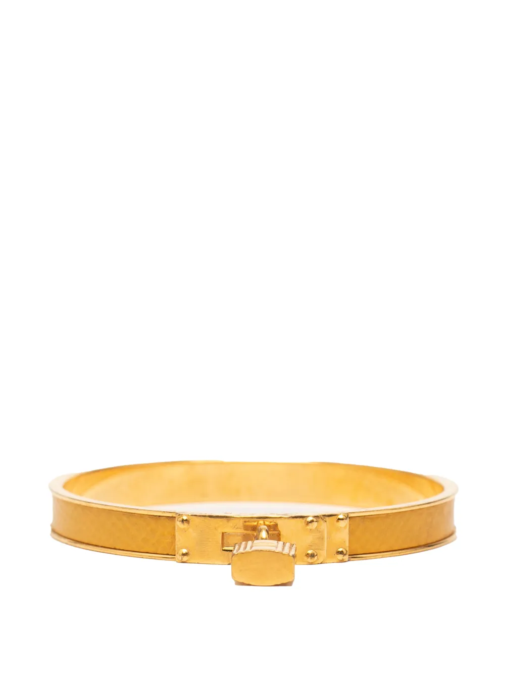 Hermès Pre-Owned Bracciale rigido Kelly Cadena Lock in pelle 2010-2025 - Marrone