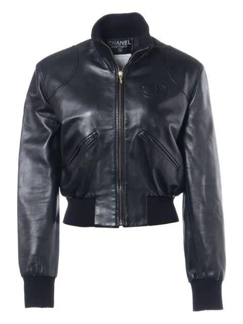 CHANEL Pre-Owned 1990-2000s interlocking CC leather jacket