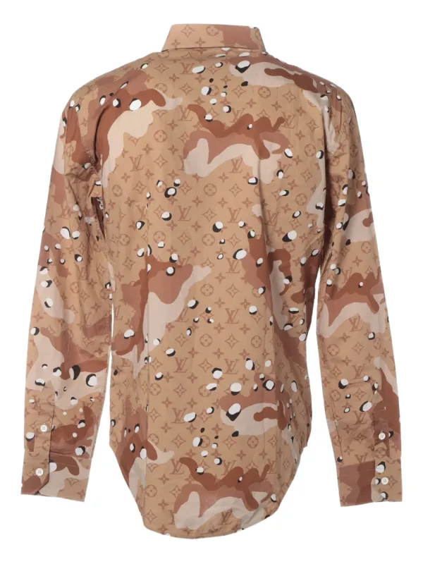 Louis Vuitton Pre-Owned 2020 Camo DNA Monogram Shirt | Neutrals