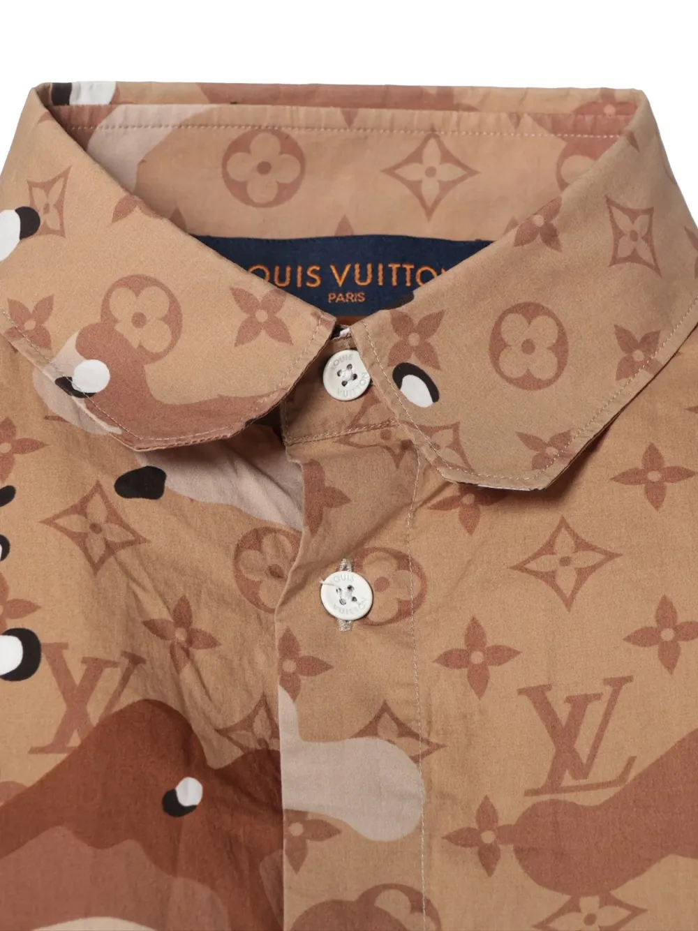 Pre-owned Louis Vuitton 2020 Camo Dna Monogram Shirt In Neutral