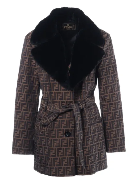 Fendi Pre-Owned 1980-2000 zucca-pattern belted jacket