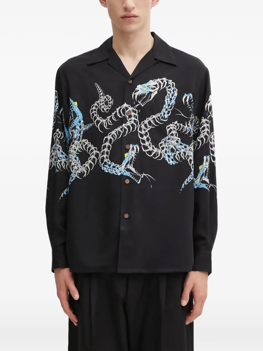 WACKO MARIA animal-print shirt - Schwarz