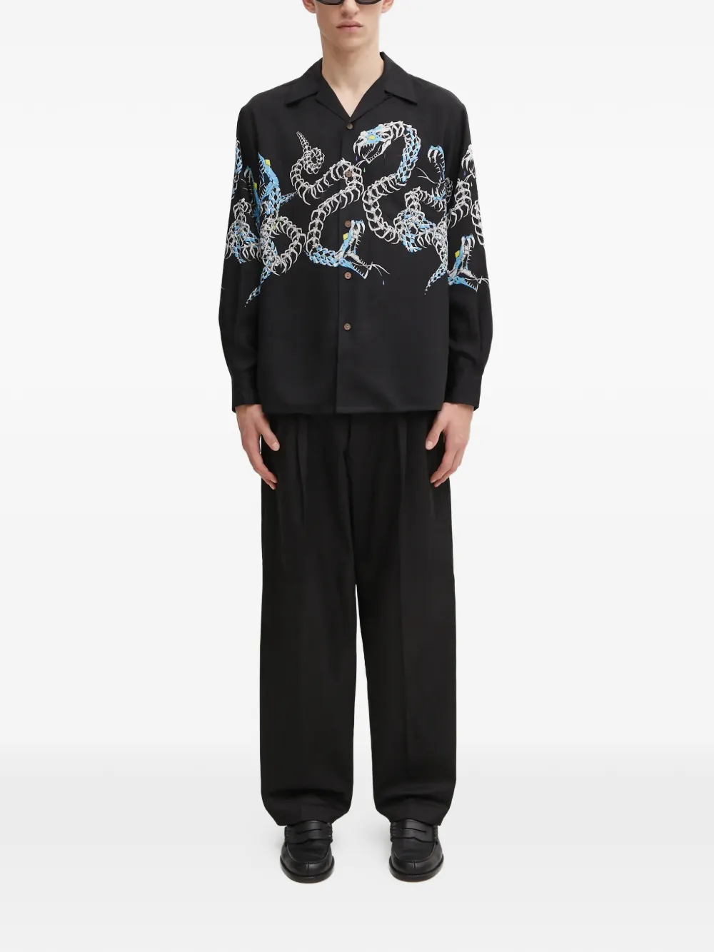 WACKO MARIA animal-print shirt - Zwart