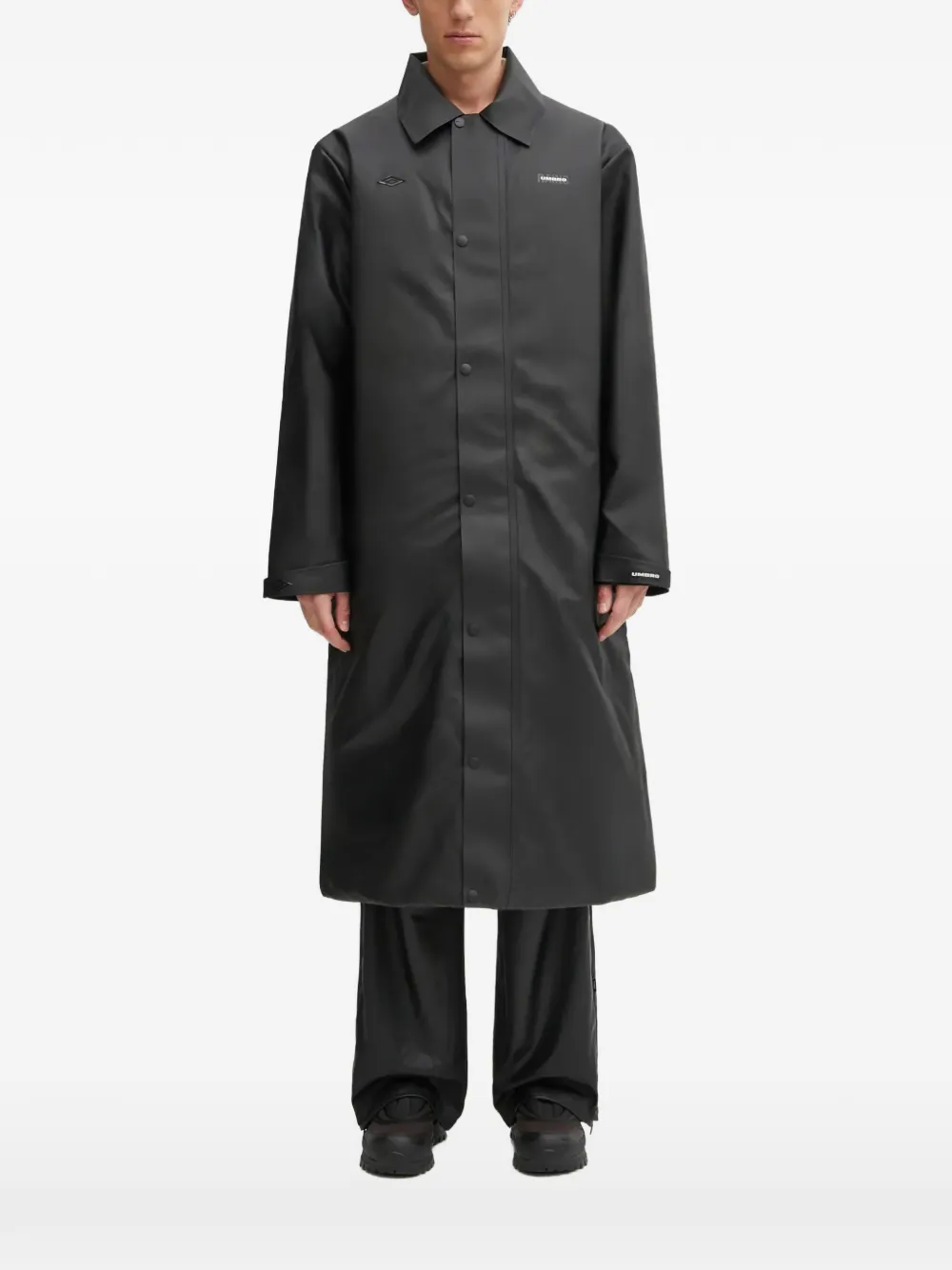 Rains X Umbro Buttoned Raincoat In Black