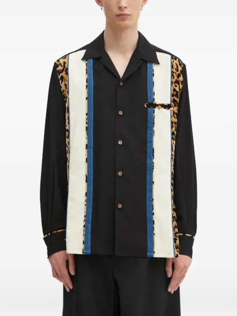 WACKO MARIA animal-print panel shirt