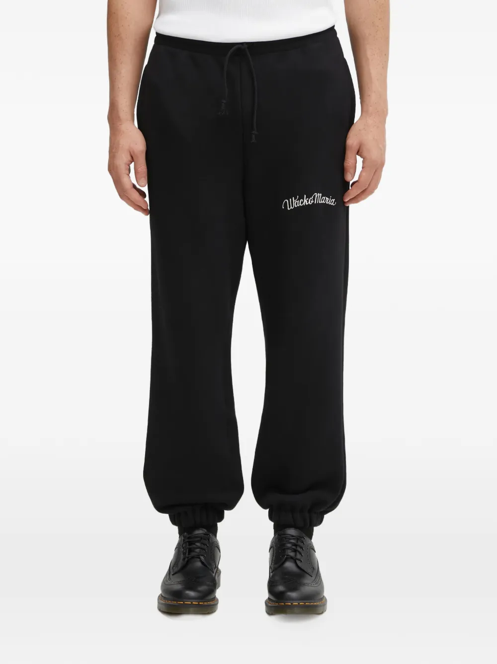 WACKO MARIA drawstring logo-detail track pants - Nero