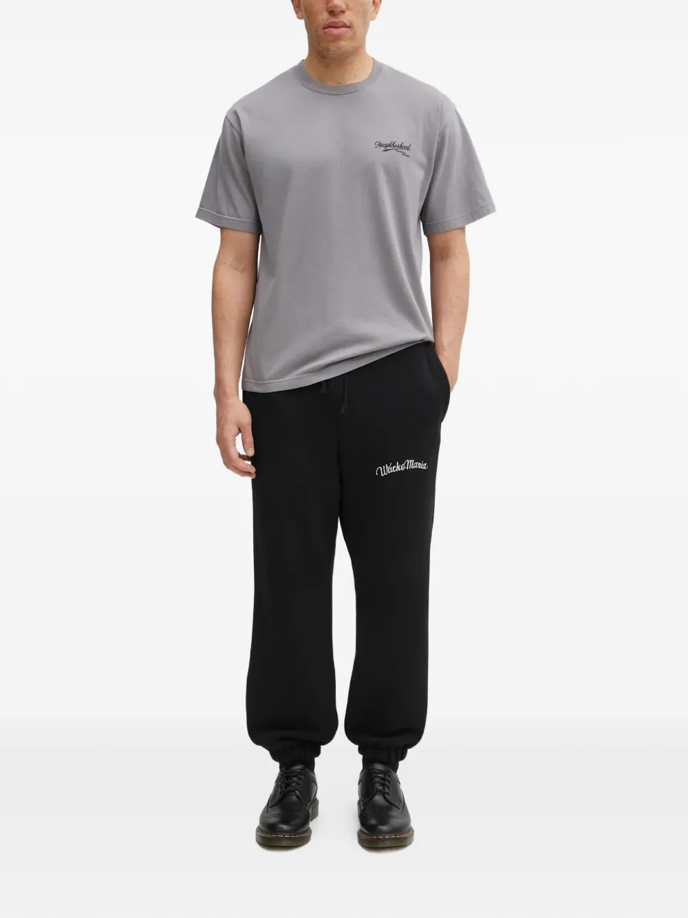 WACKO MARIA drawstring logo-detail track pants - Zwart
