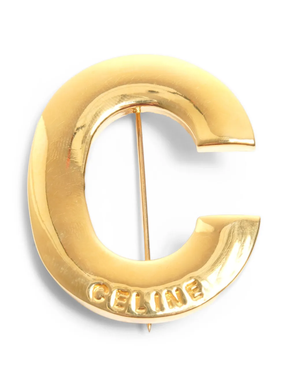 Celine Pre-Owned 1980-2000s logo brooch - Gold