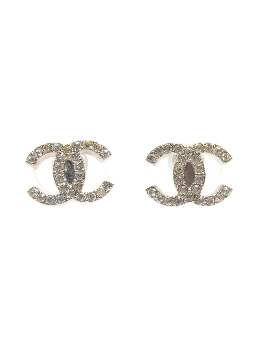 CHANEL Pre-Owned pendientes CD con apliques de strass 2009 | plateado | Image 1