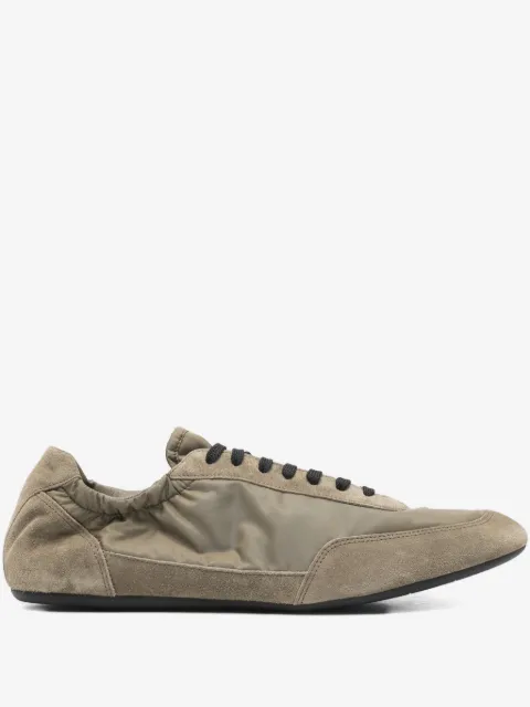 Prada Collapse Re-Nylon and suede elasticized sneakers